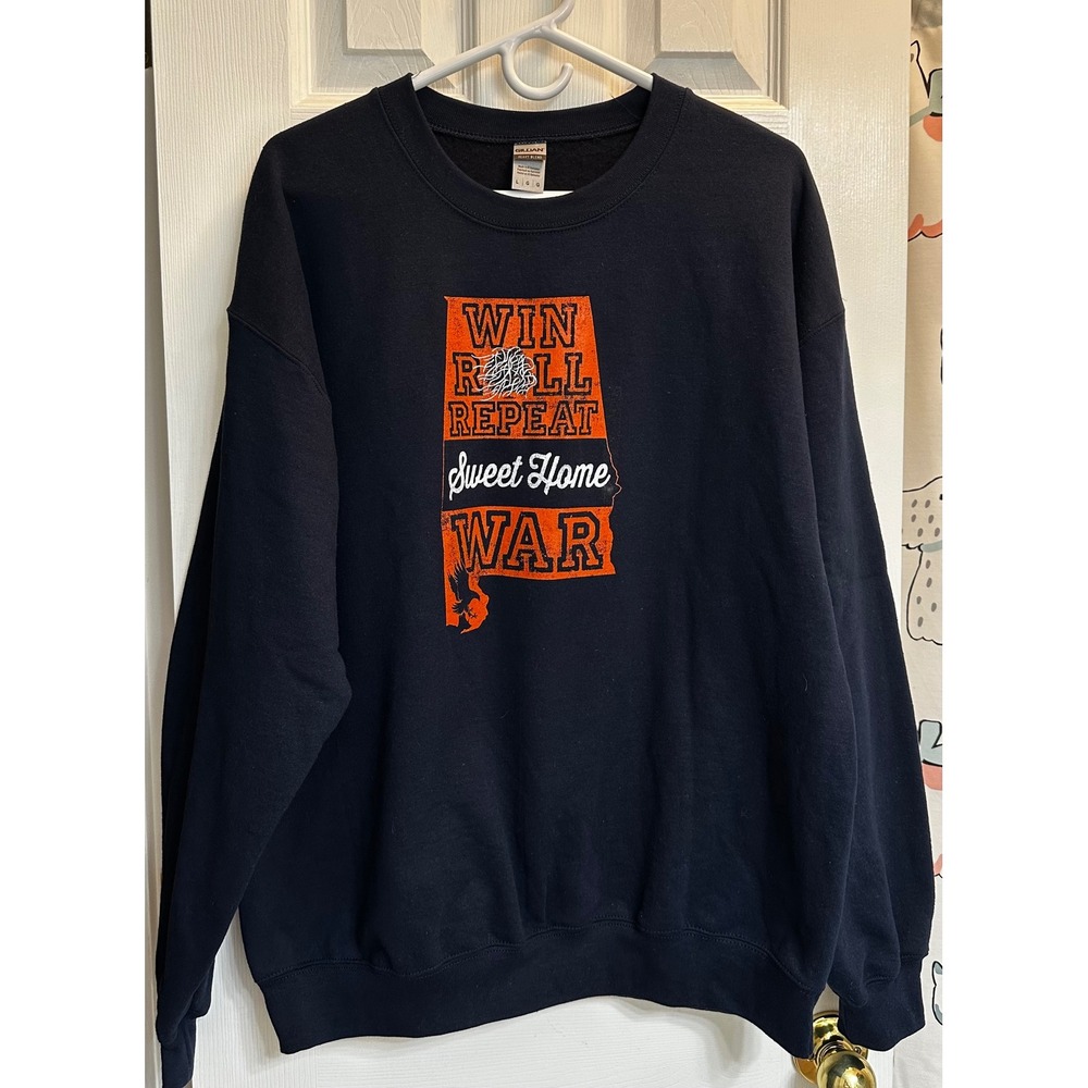 Gildan Heavy Blend Alabama Win Roll‎ Repeat Sweet Home War Sweatshirt Navy Large